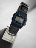 Custom Casio F91W Watch, Black, Gray Strap