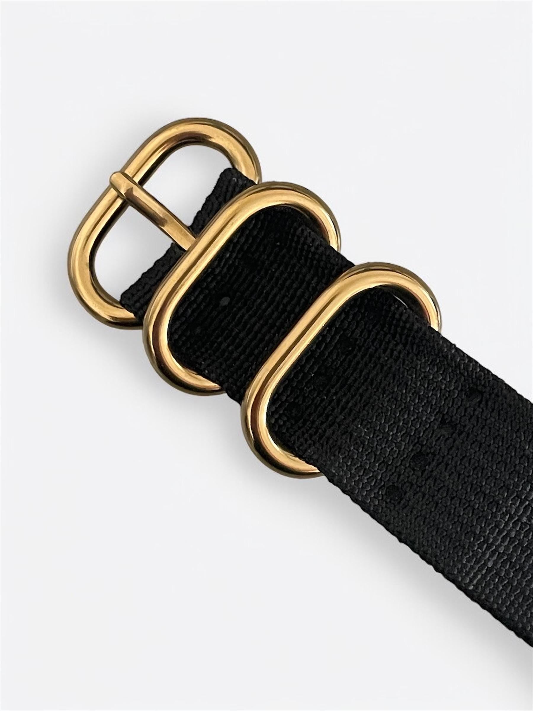 Black NATO Strap, Gold Buckle