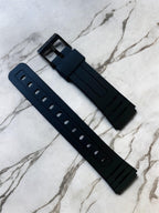 Custom Casio F91W Watch, Dark Silver, Black Nylon Strap