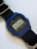 Custom Casio F91W Watch, Blue, Black NATO Strap