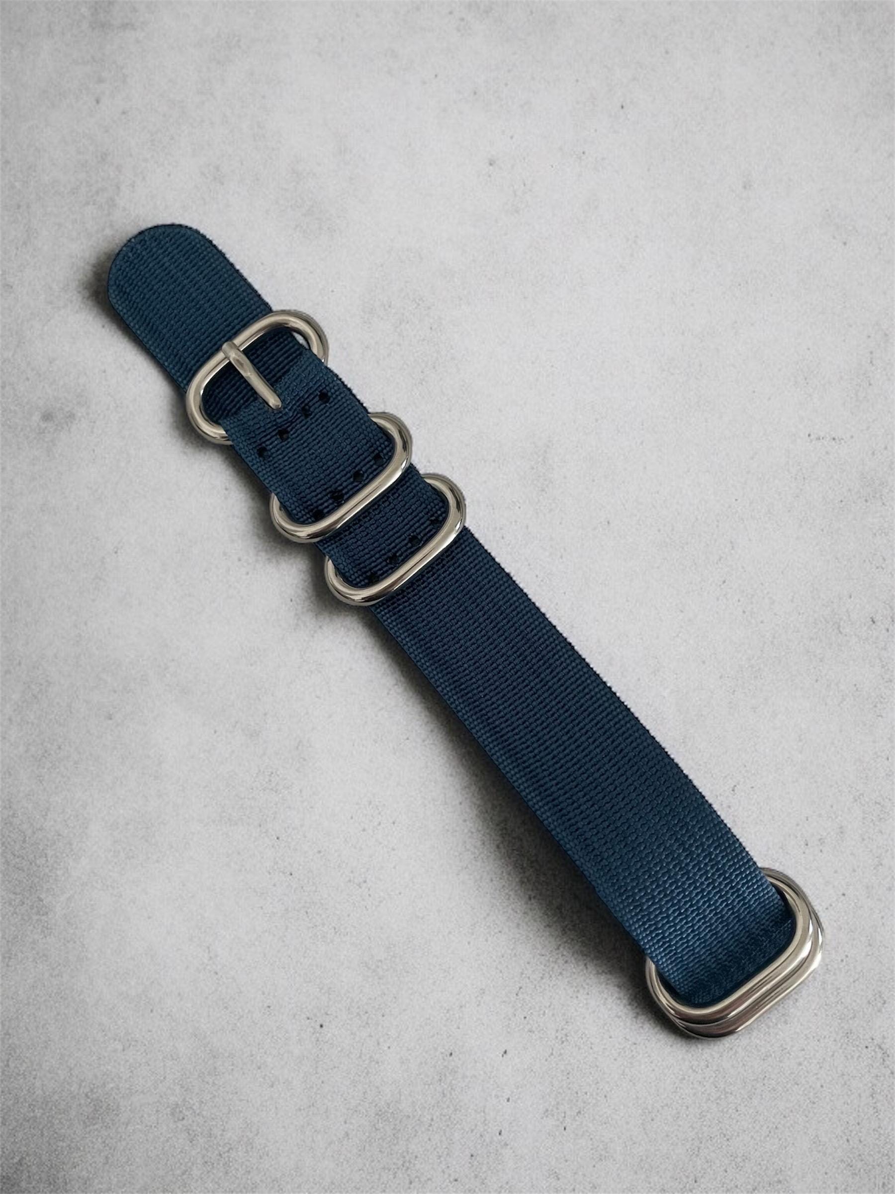 Blue NATO Strap, Silver Buckle