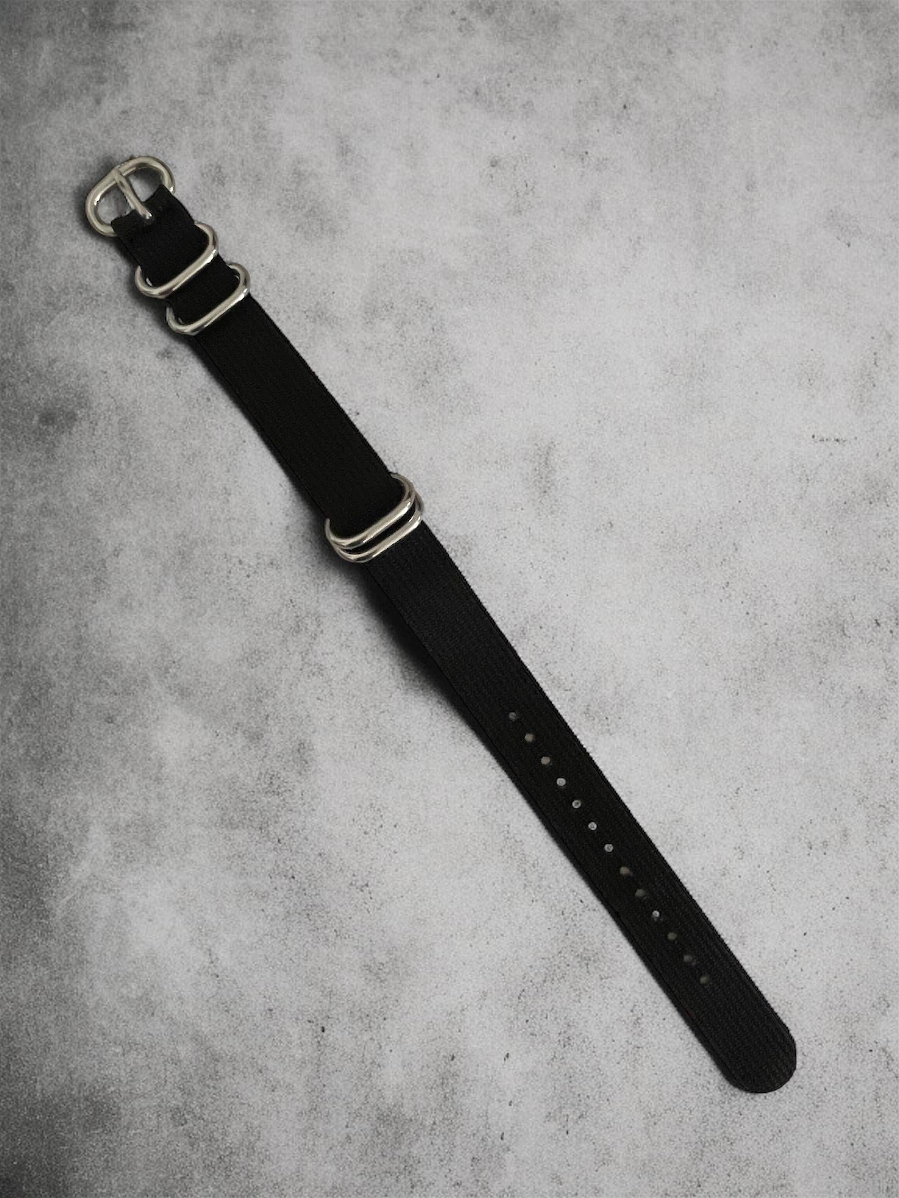 Black NATO Strap, Silver Buckle