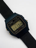 Custom Casio F91W Watch, Black, Black Metal Band