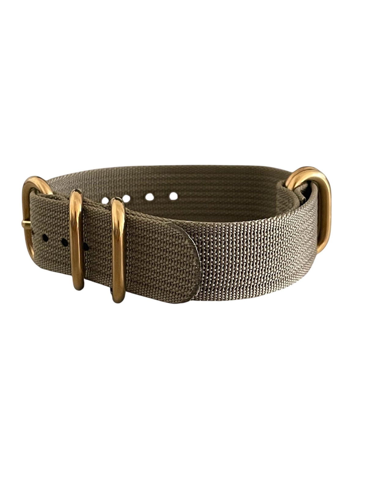 Green NATO Nylon Strap, Gold Buckle