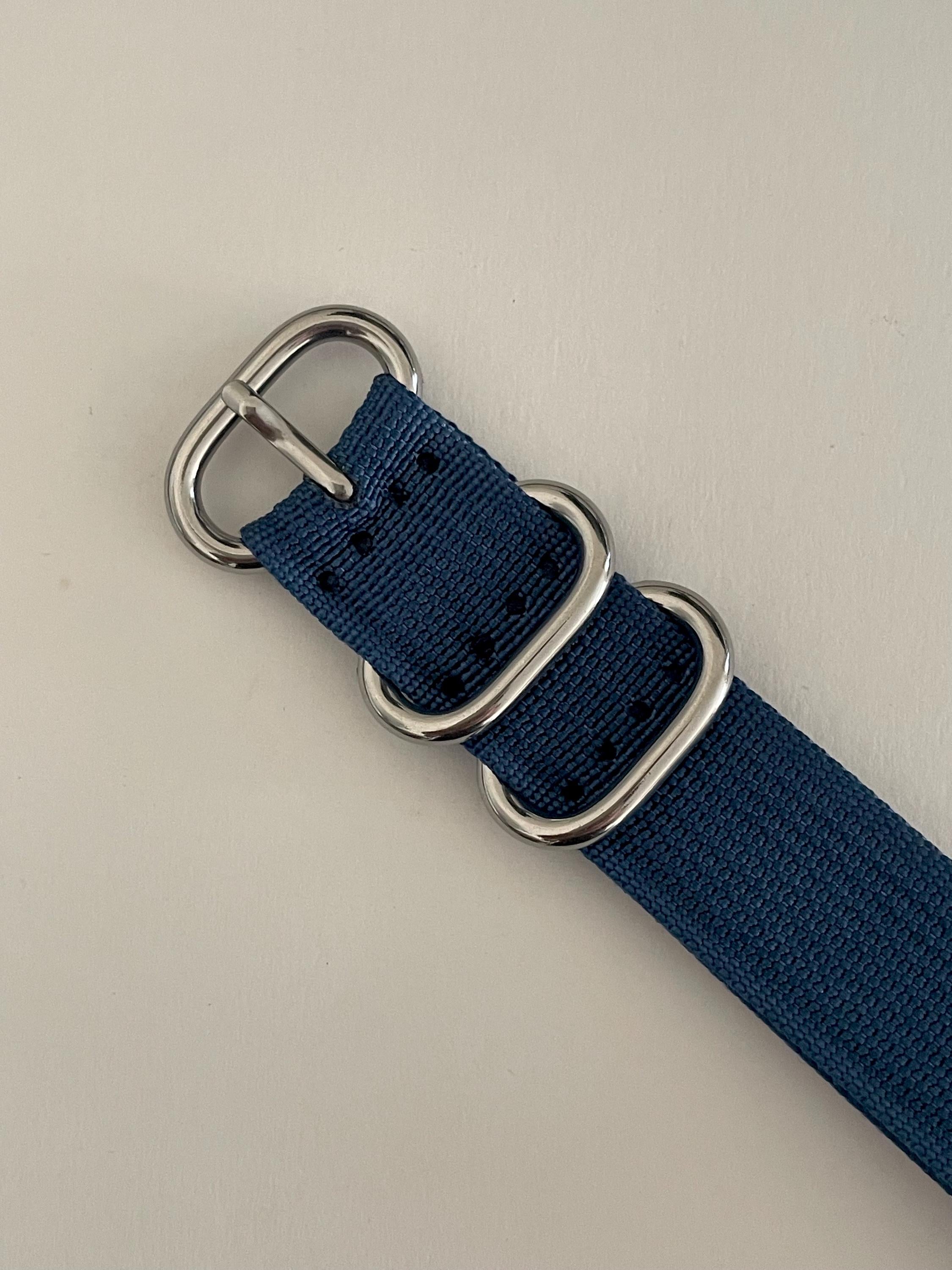 Blue NATO Strap, Silver Buckle