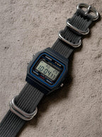 Custom Casio F91W Watch, Black, Gray Strap