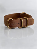 Brown NATO Strap, Gold Buckle