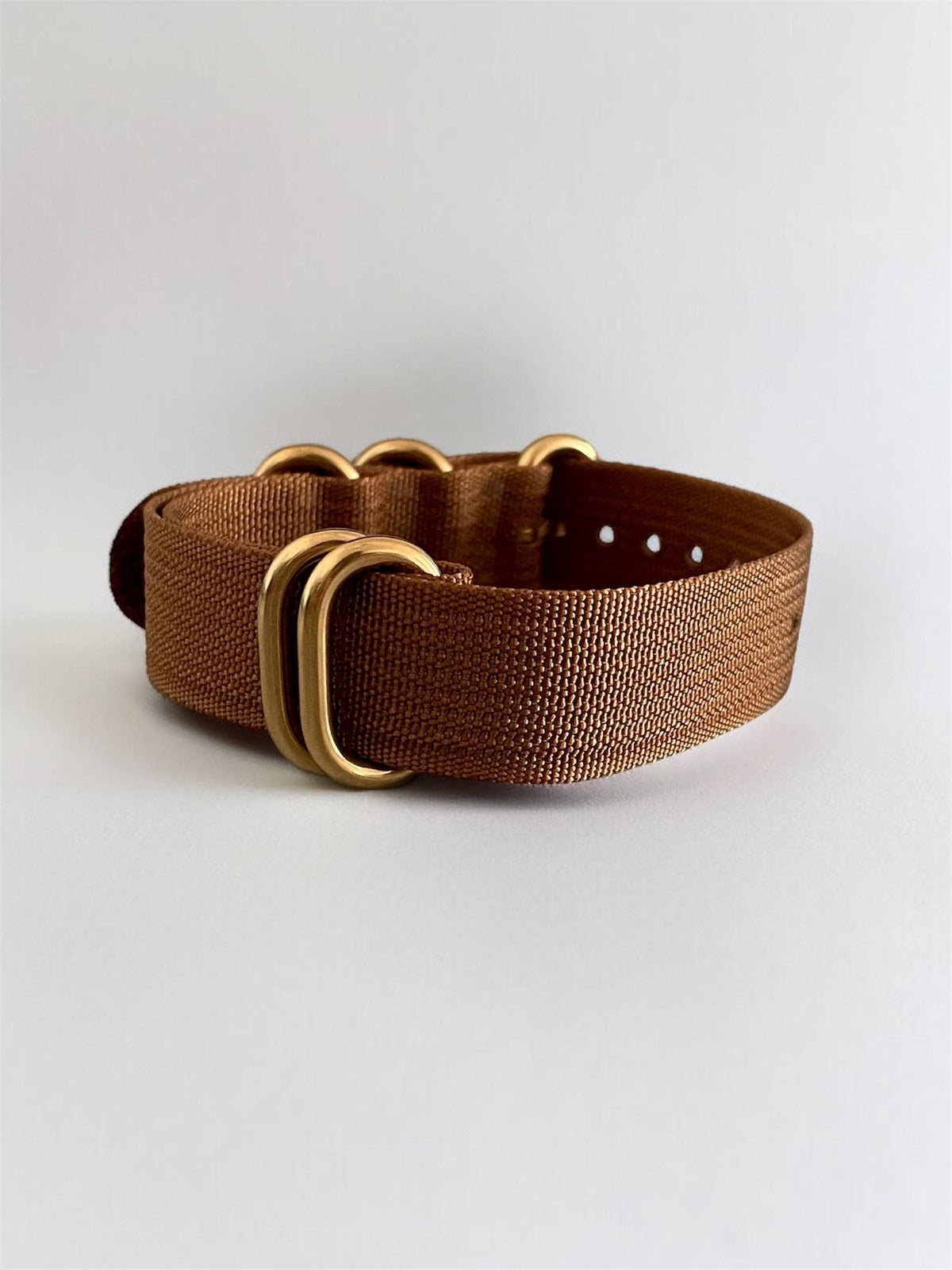 Brown NATO Strap, Gold Buckle