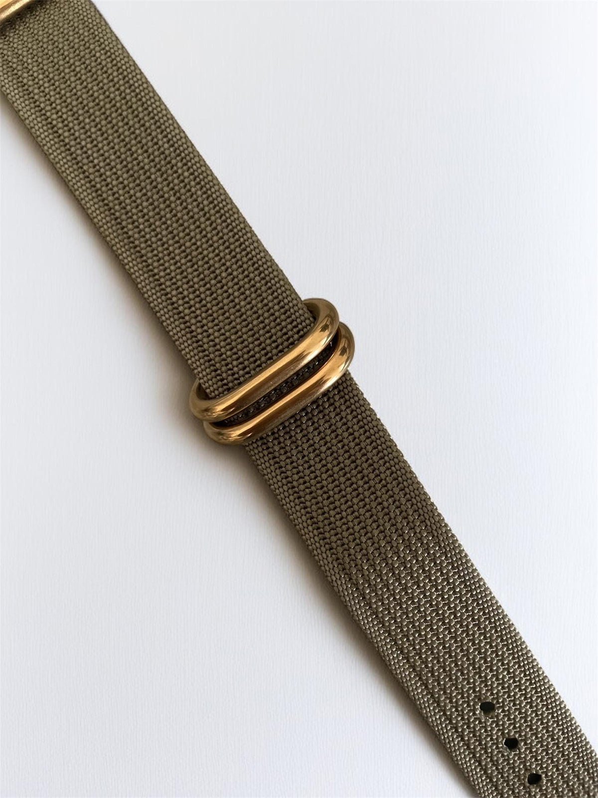 Green NATO Nylon Strap, Gold Buckle