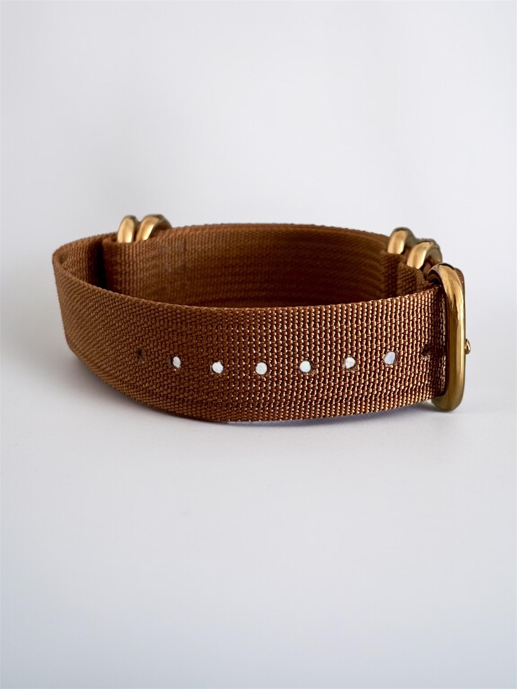 Brown NATO Strap, Gold Buckle
