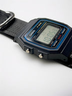 Custom Casio F91W Watch, Black, Gray Strap