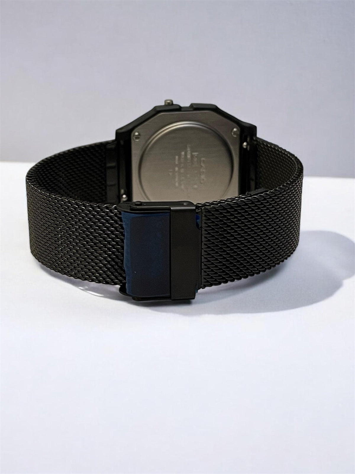 Custom Casio F91W Watch, Black, Black Metal Band