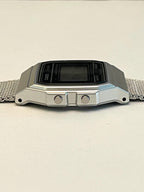Custom Casio F91W Watch, Silver, Silver Metal Band