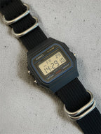 Custom Casio F91W Watch, Black, Black NATO Strap