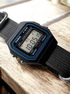 Custom Casio F91W Watch, Black, Gray Strap