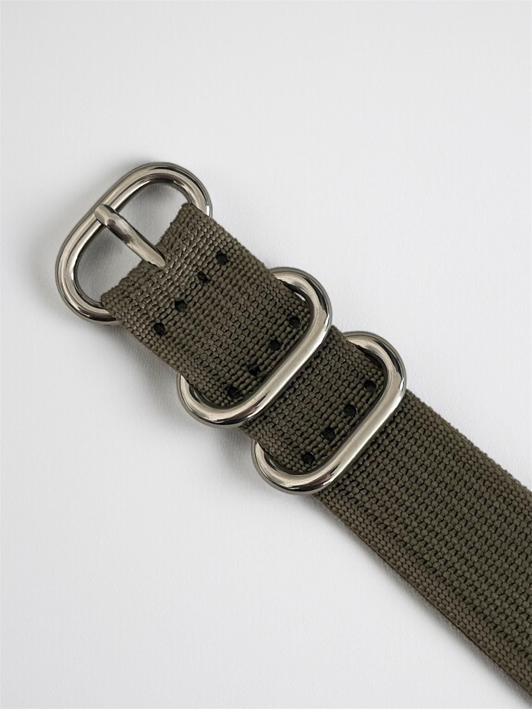 Army Green NATO Strap, Silver Buckle