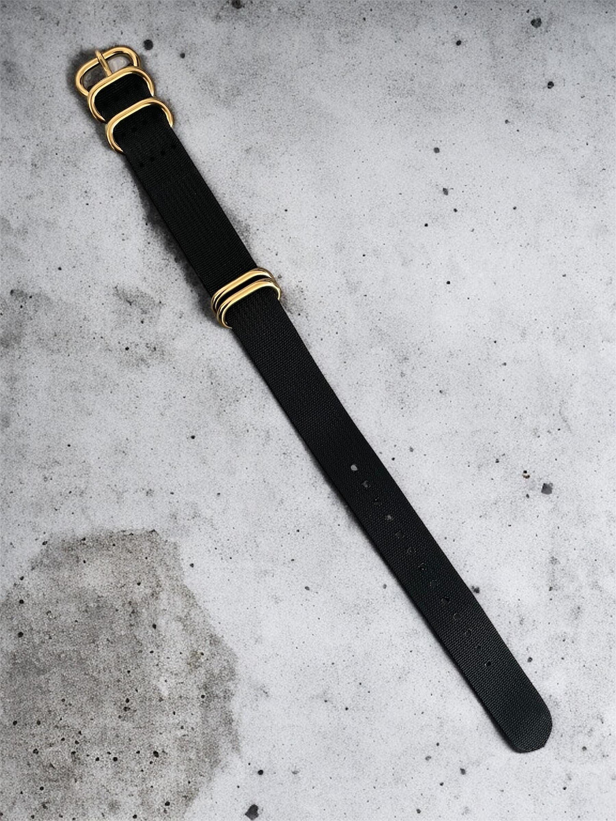 Black NATO Strap, Gold Buckle