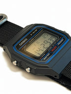Custom Casio F91W Watch, Black, Black NATO Strap