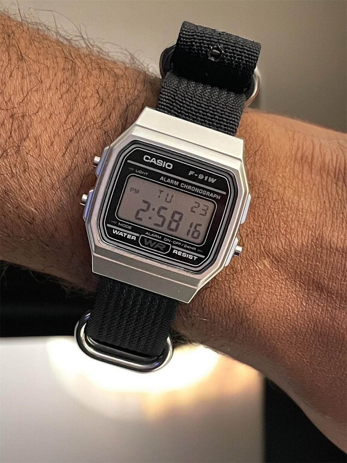 Black NATO Strap, Silver Buckle