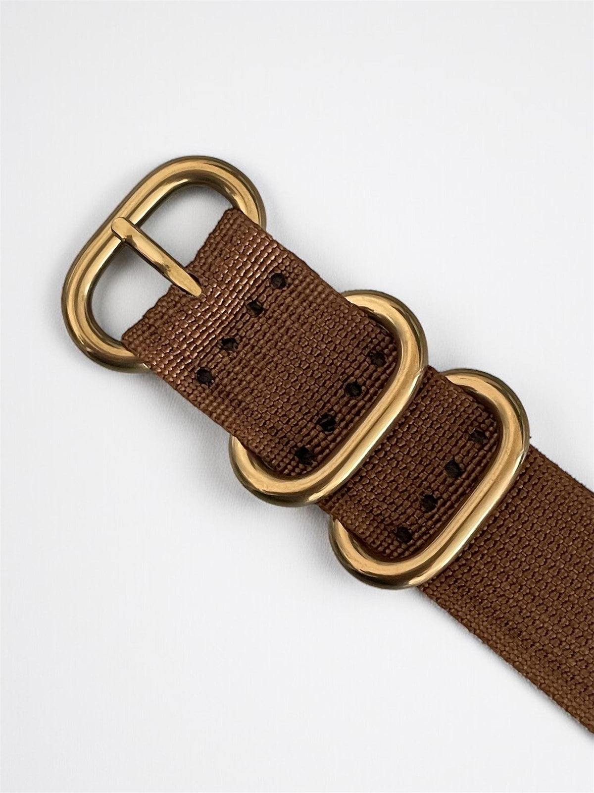 Brown NATO Strap, Gold Buckle