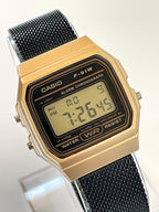 Custom Casio F91W Watch, Gold, Black Metal Band