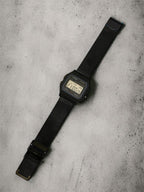 Custom Casio F91W Watch, Black, Black Metal Band