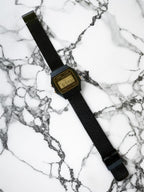 Custom Casio F91W Watch, Black, Black Metal Band