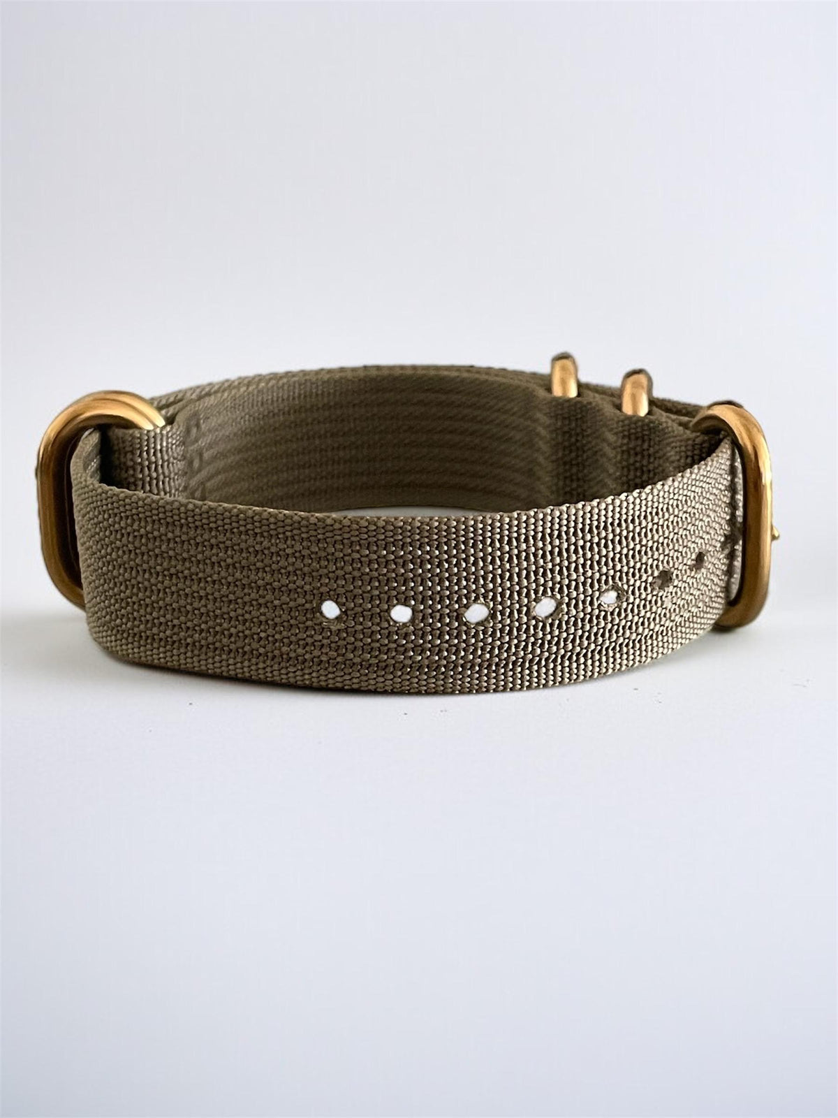 Green NATO Nylon Strap, Gold Buckle