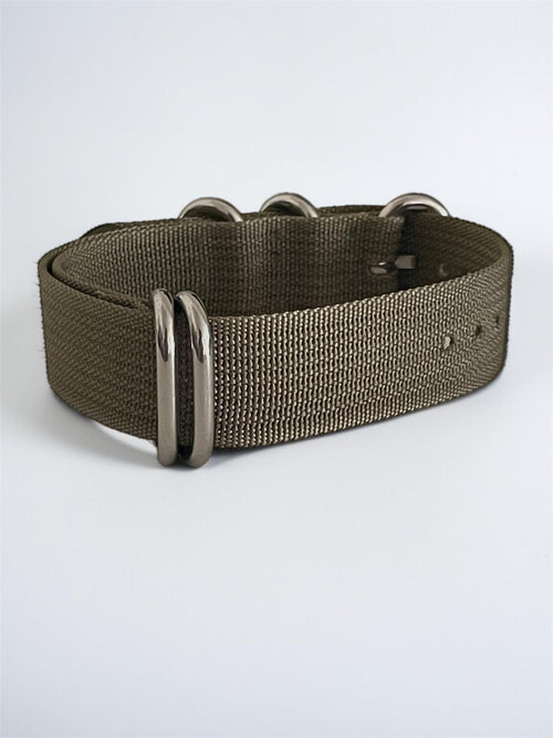 Army Green NATO Strap, Silver Buckle