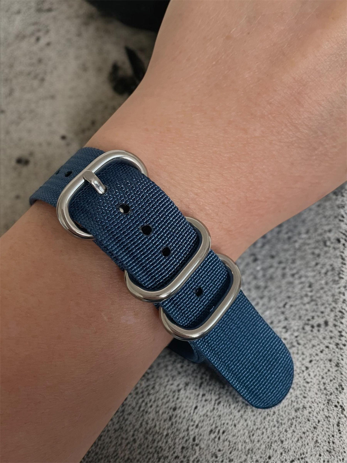 Blue NATO Strap, Silver Buckle