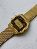Custom Casio F91W Watch, Gold, Gold Metal Band