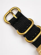 Custom Casio F91W Watch, Gold, Black NATO Strap