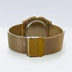Custom Casio F91W Watch, Gold, Gold Metal Band
