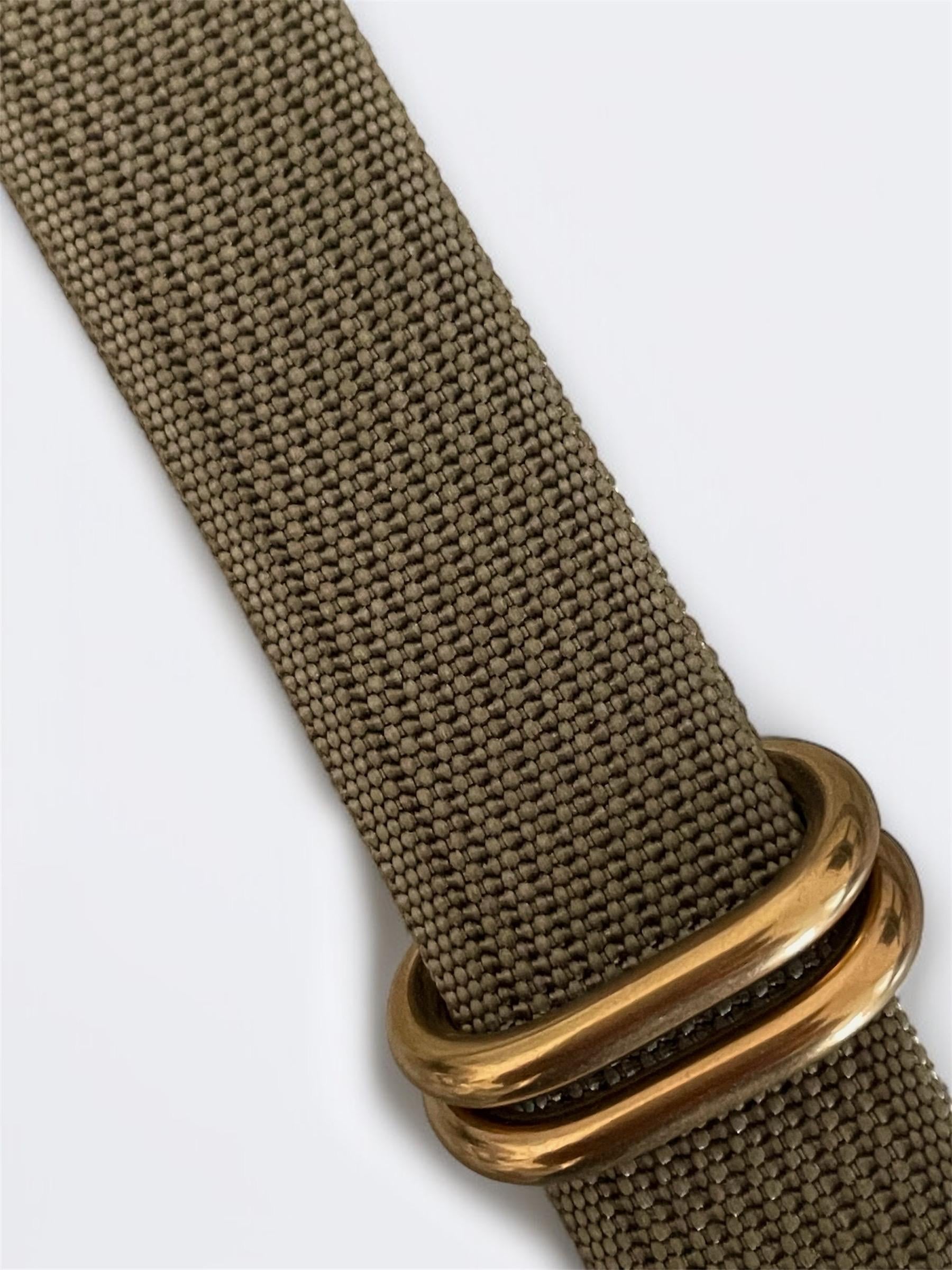 Green NATO Nylon Strap, Gold Buckle