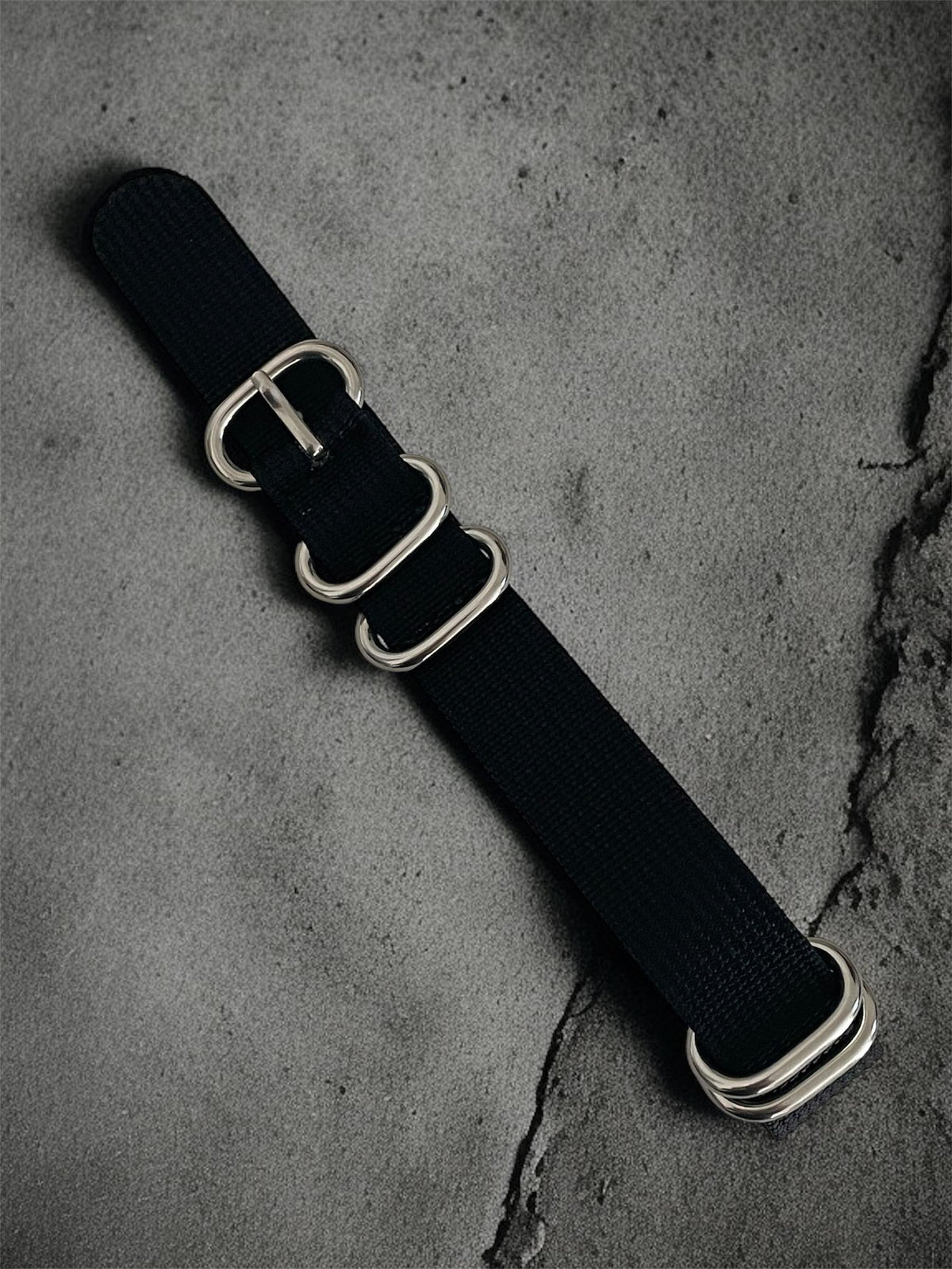Black NATO Strap, Silver Buckle
