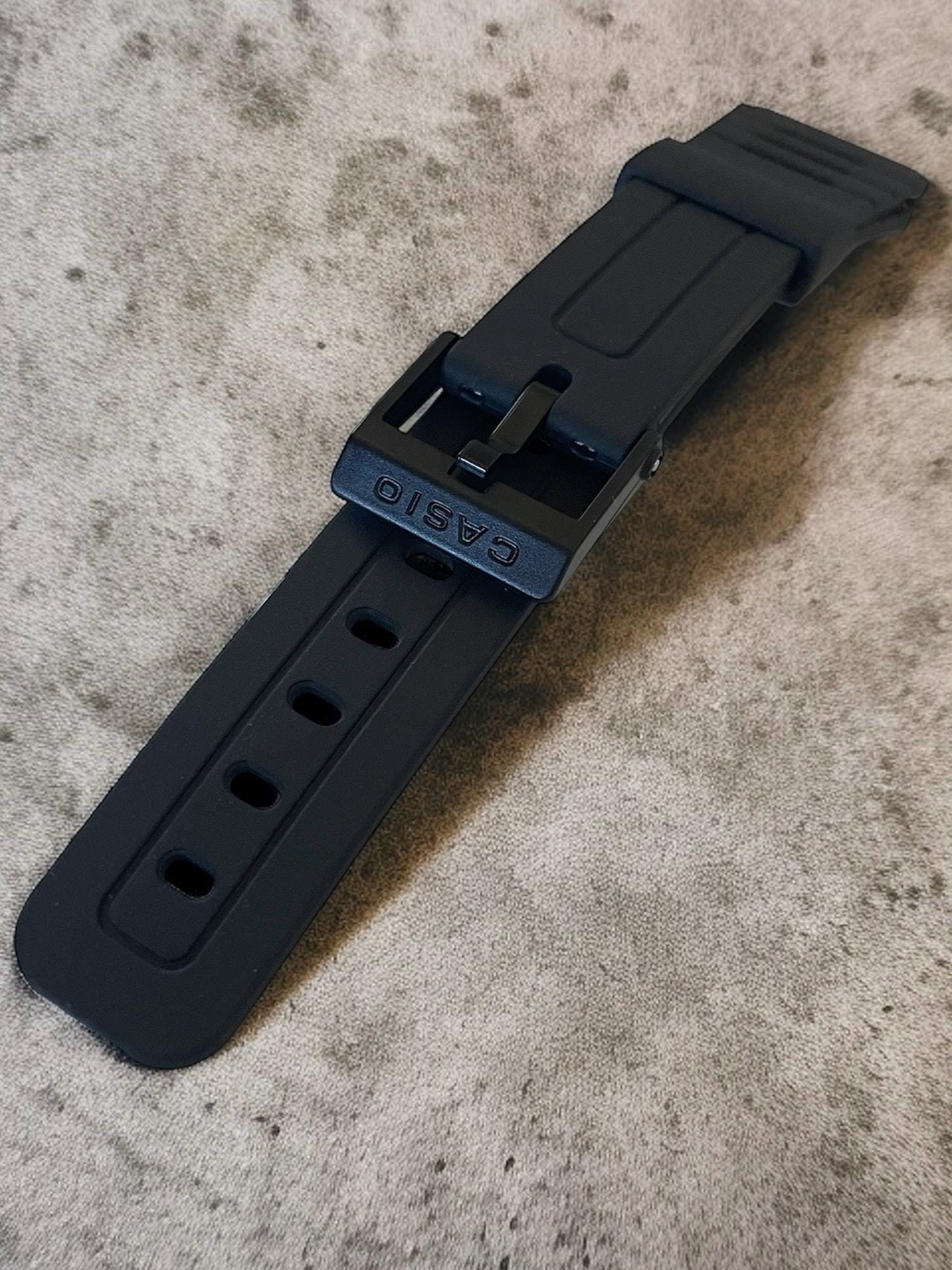 Custom Casio F91W Watch, Dark Silver, Black Nylon Strap