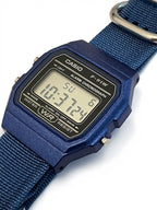 Custom Casio F91W Watch, Blue, Blue NATO Strap