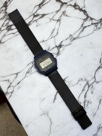Custom Casio F91W Watch, Blue, Black Metal Band