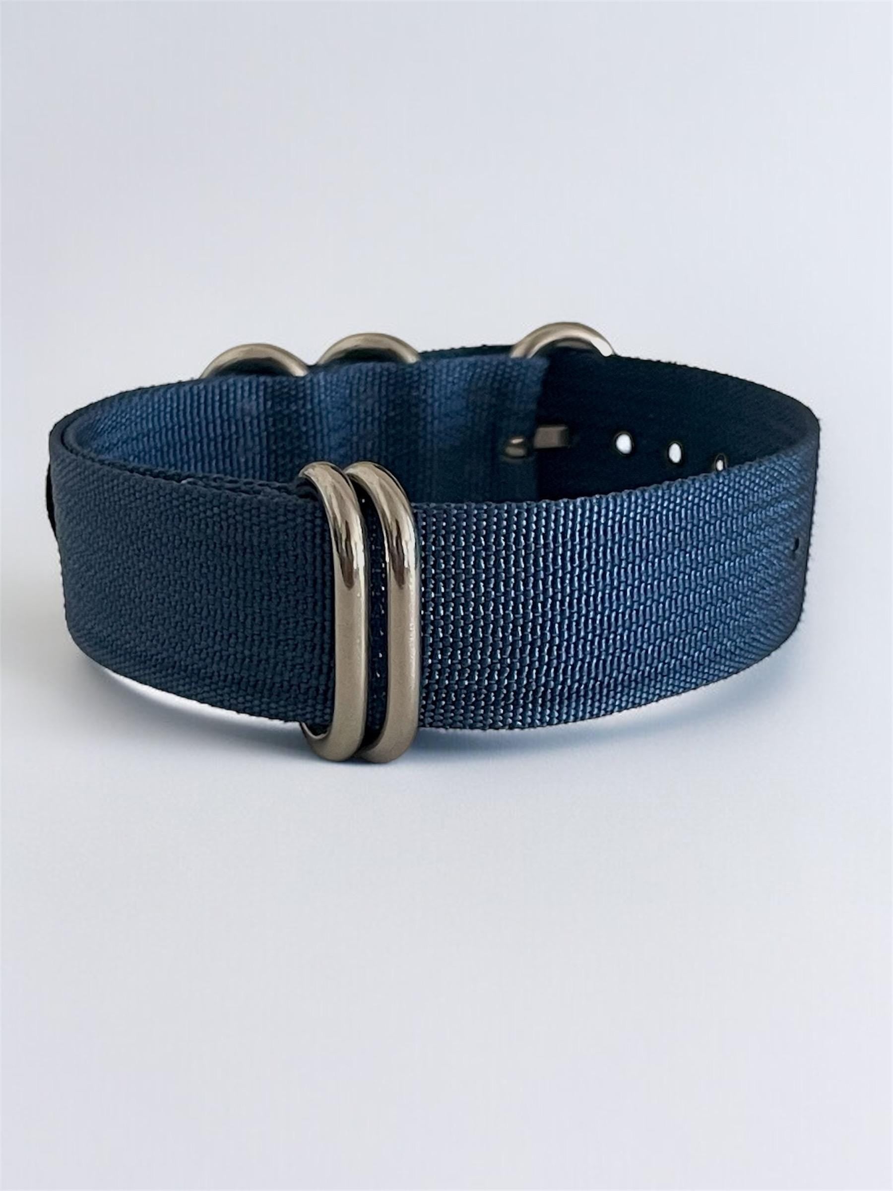 Blue NATO Strap, Silver Buckle
