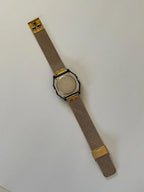 Custom Casio F91W Watch, Gold, Black Metal Band
