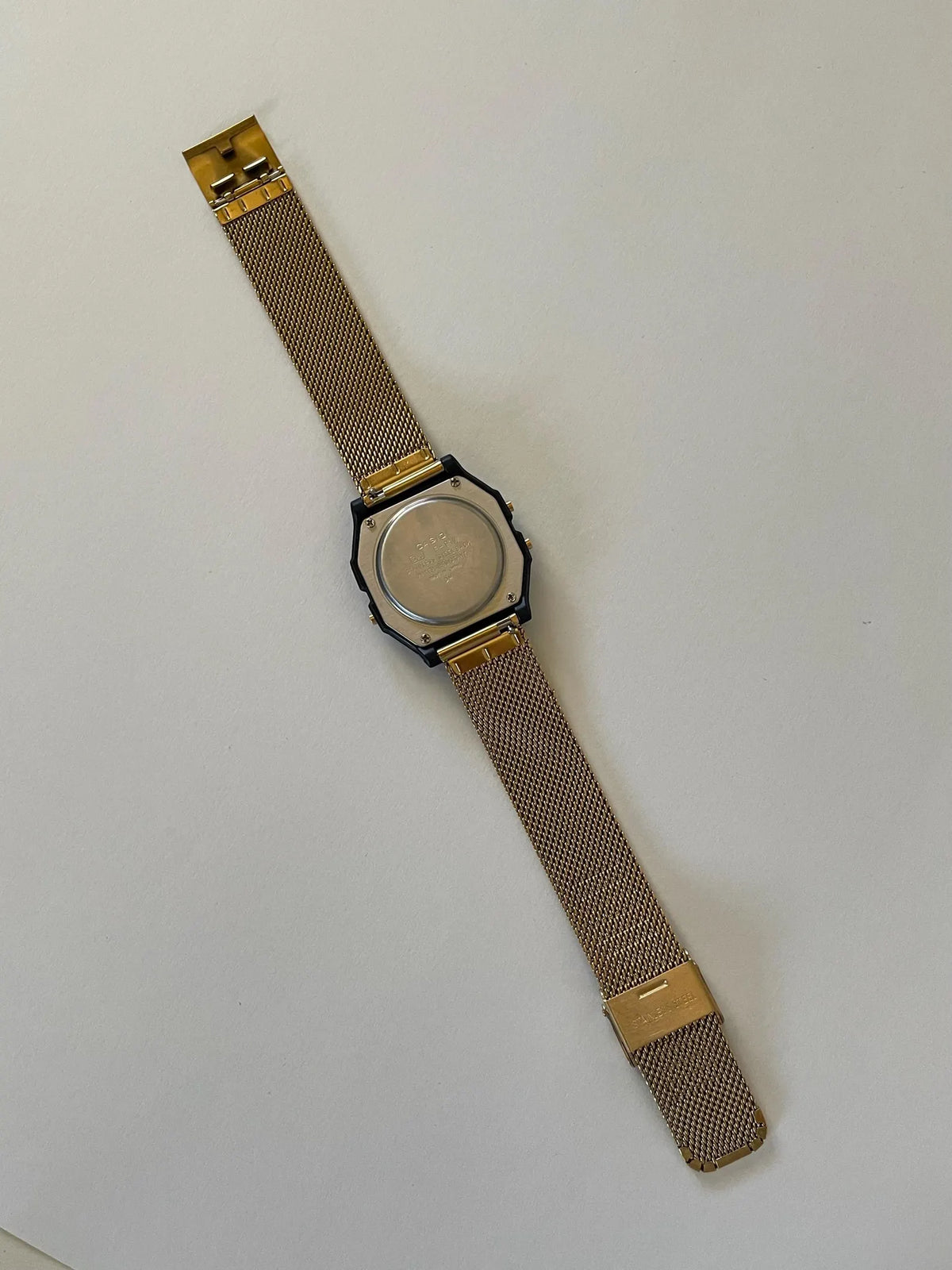 Custom Casio F91W Watch, Gold, Black Metal Band