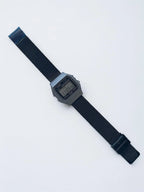 Custom Casio F91W Watch, Dark Silver, Black Metal Band