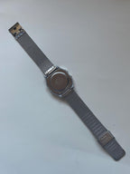 Custom Casio F91W Watch, White, Silver Metal Band