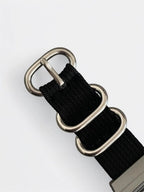 Custom Casio F91W Watch, Dark Silver, Black Nylon Strap