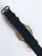 Custom Casio F91W Watch, Gold, Black NATO Strap