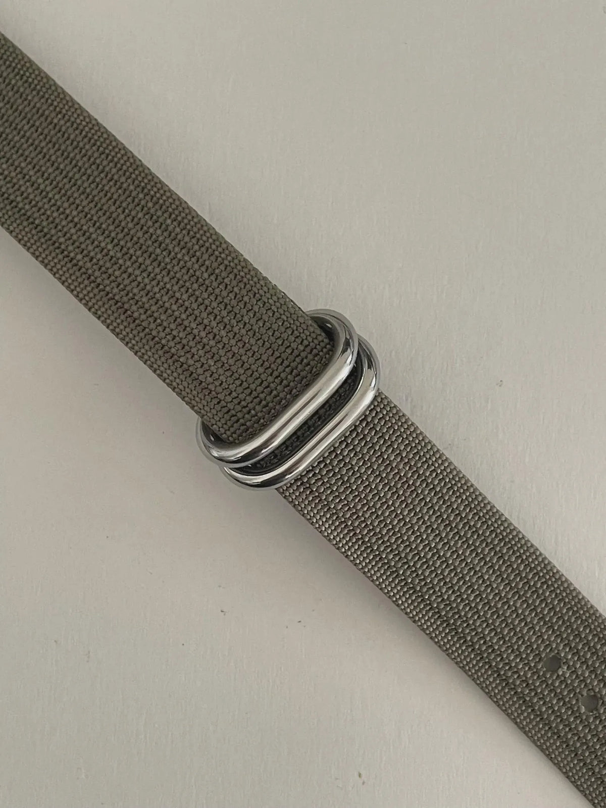 Custom Casio F91W Watch, Black, Army Green Nylon Strap