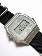 Custom Casio F91W Watch, White, Black NATO Band