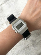Custom Casio F91W Watch, White, Black NATO Band