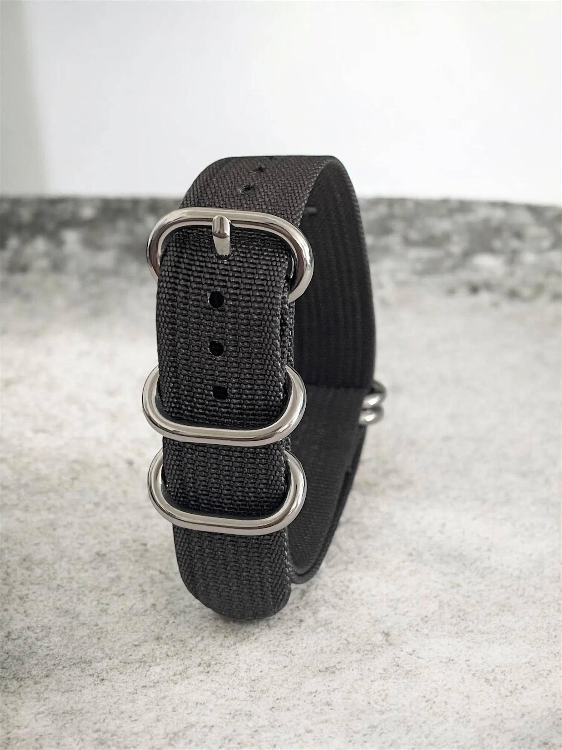 Gray NATO Strap, Silver Buckle