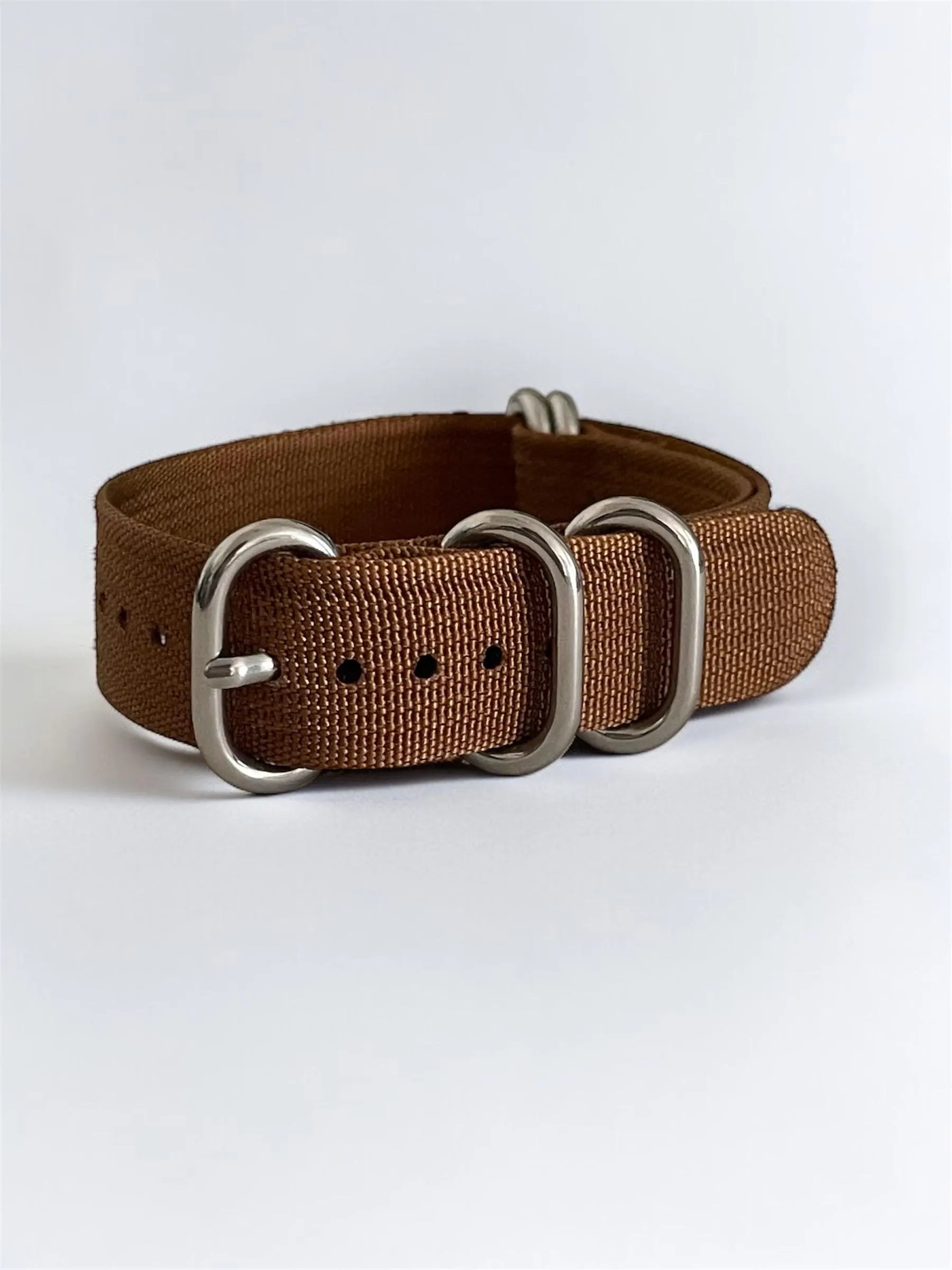 Brown NATO Strap, Silver Buckle